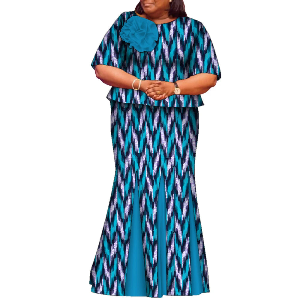 African Skirts and Top Sets for Women Party Ankara Fashion African Print Clothes Dashiki Outfits Lady Evening Gowns WY2143