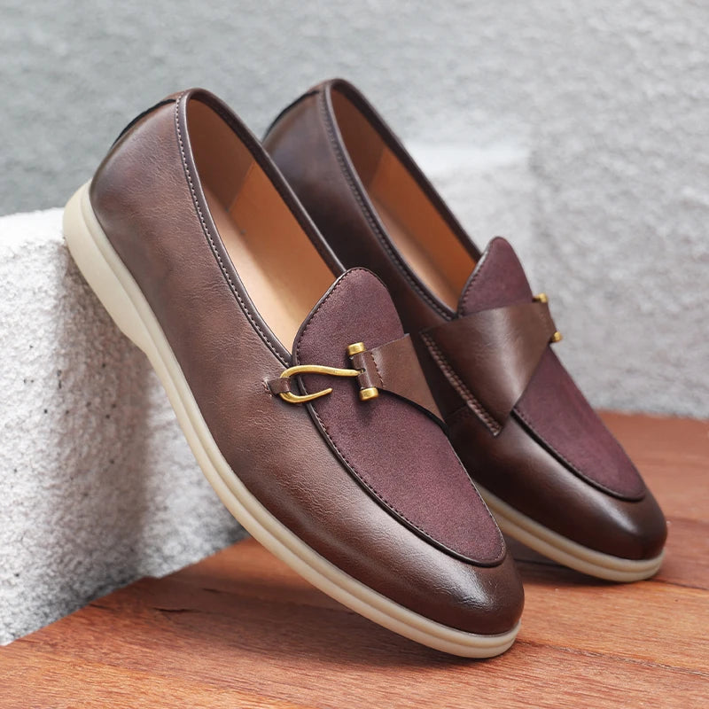 Fashion Men's Casual Shoes Men Horsebit Loafers Moccasins Mens Party Wedding Shoe Light Comfortable Driving Flats