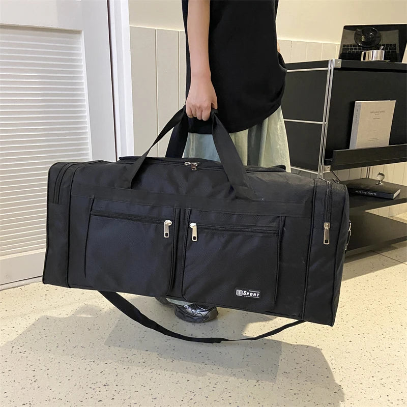 Women Men Nylon Travel Duffel Bag Carry On Luggage Bag Men Tote Large Capacity Weekender Gym Sport Holdall Overnight Bag Pouches