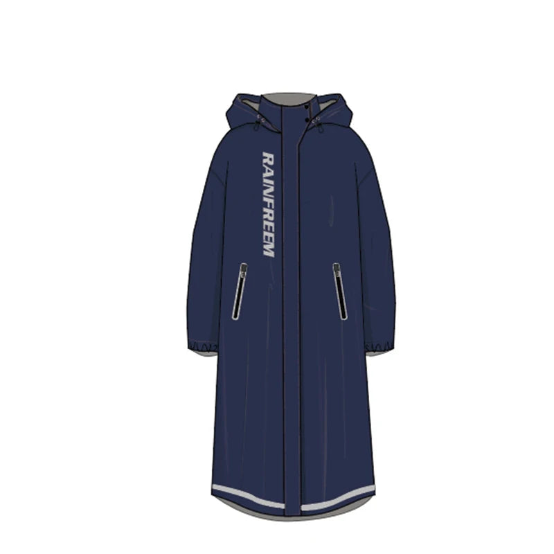Long Raincoat for Adults, Fashion Trench Coat Waterproof Poncho, Oxford Material Multi-Functional Hooded Cycling Rainwear