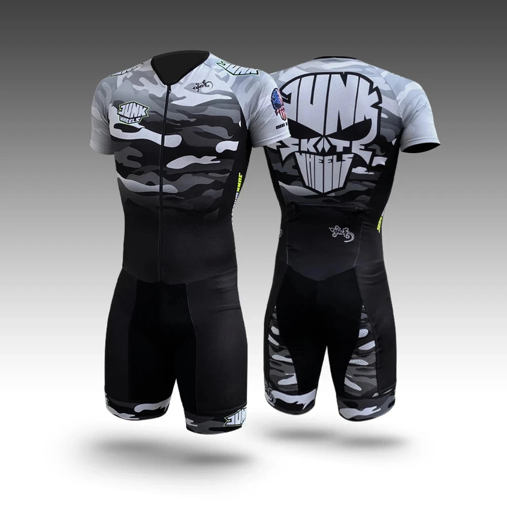 Mans Roller Skating Cycling Jersey Triathlon Clothing Tri Suit Skinsuit Conjunto Bike Body Sport Swim Run Jumpsuit No Cushion