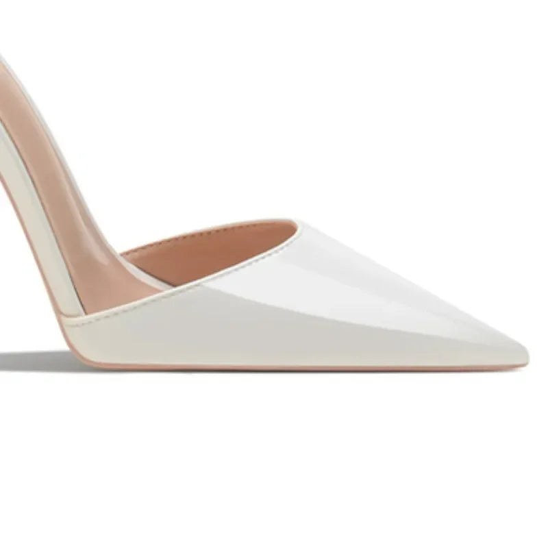 Patent Leather Women Ankle Strap Stiletto Pumps Pointed Toe Sexy High Heel Shoes 8cm 10cm 12cm Customize 33-46 Talon Femme