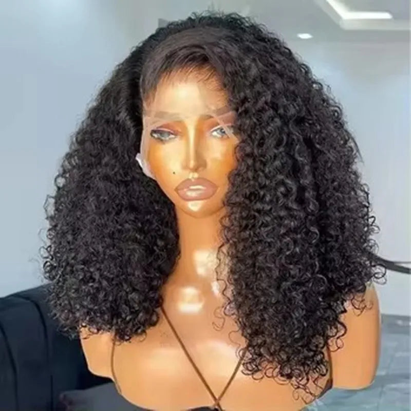 Short Bob Cut Deep Wave 13X4 Lace Frontal Synthetic Wigs For Black Women Cosplay Daily Party Preplucked With Baby Hair Hairline