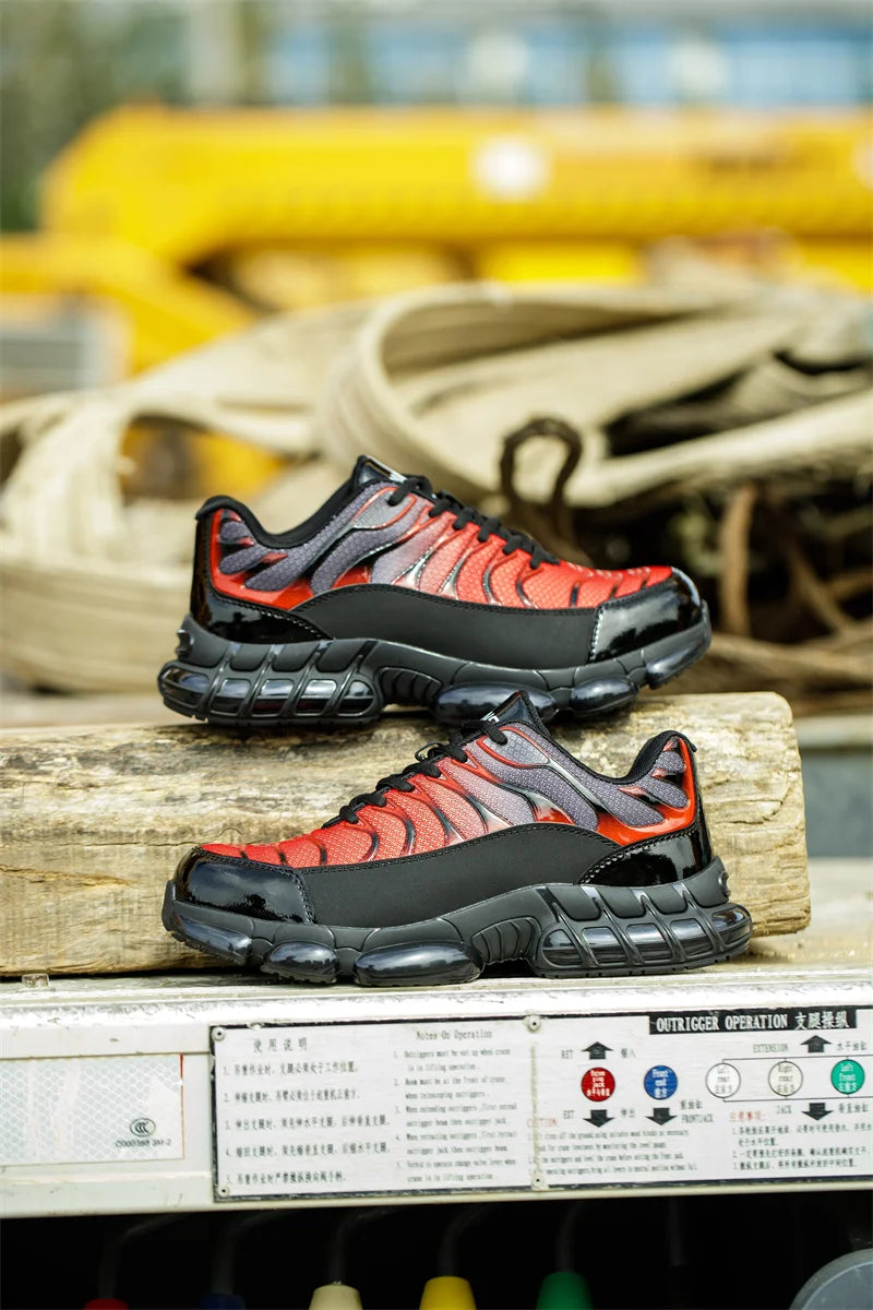 Air Cushion Steel Toe Work Safety Shoes Men Women Non Slip Sneakers Anti-Smash Puncture Proof Security Breathable Shoes Unisex