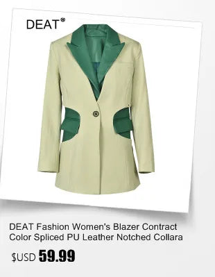 DEAT Fashion Women Blazer Notched Collar Long Sleeves Single Button 3D Love Rivet Decoration Suit Jackets Autumn 2025 New 7AB858