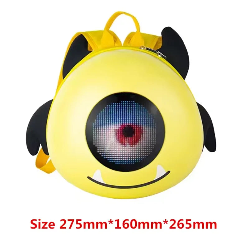 LED Motorcycle Rider Backpack Eyes Glow pattern carbon fiber texture helmet locomotive backpack school bag Moto Laptop backpack