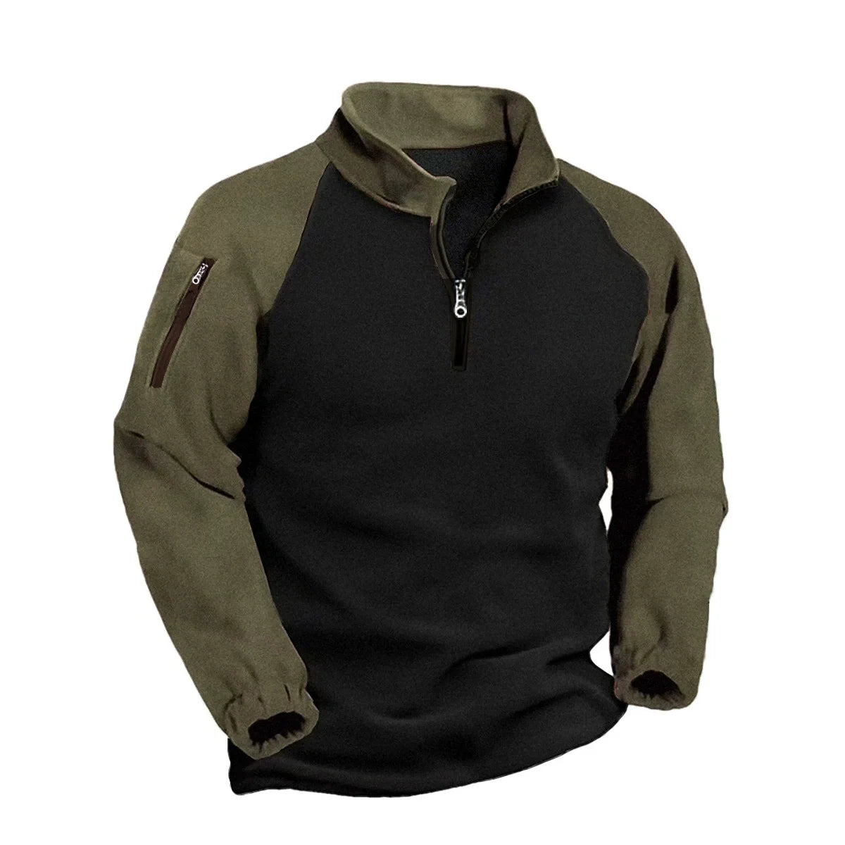 2024 New Half Zipper Tactical Jackets Men's Winter Warm Fleece Sweatshirts Outdoor Hunting Shooting Patchwork Pullover Coats Men