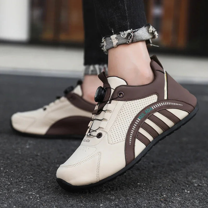 Men Casual Sneakers Rotating Button Summer Breathable Sport Shoes Lightweight Outdoor Mesh Running Shoes Athletic Jogging Shoes