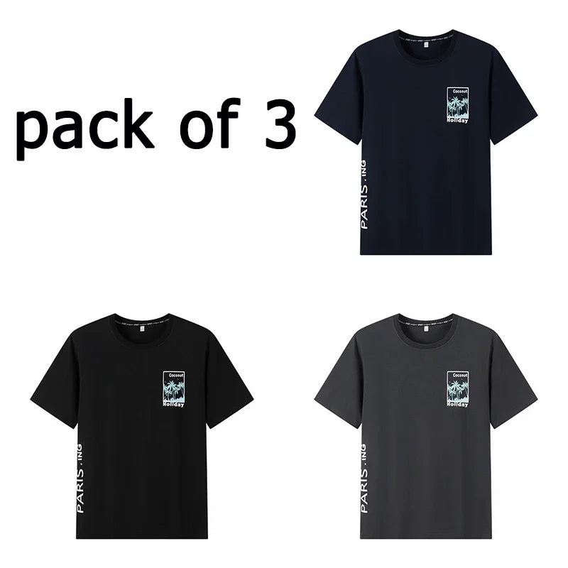 Men T Shirt Printed Popular Tees Big Size 110-175kg 6XL/7XL Plus Size Fashion Cotton Round Neck Short Sleeve Oversized Tops