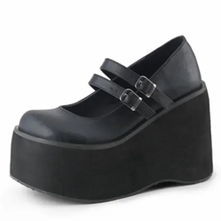 Women Pumps Super High Heel Platform Wedge Spring Ladies Sandals Belt Buckle Classic Sweet Punk Female Lolita Shoes