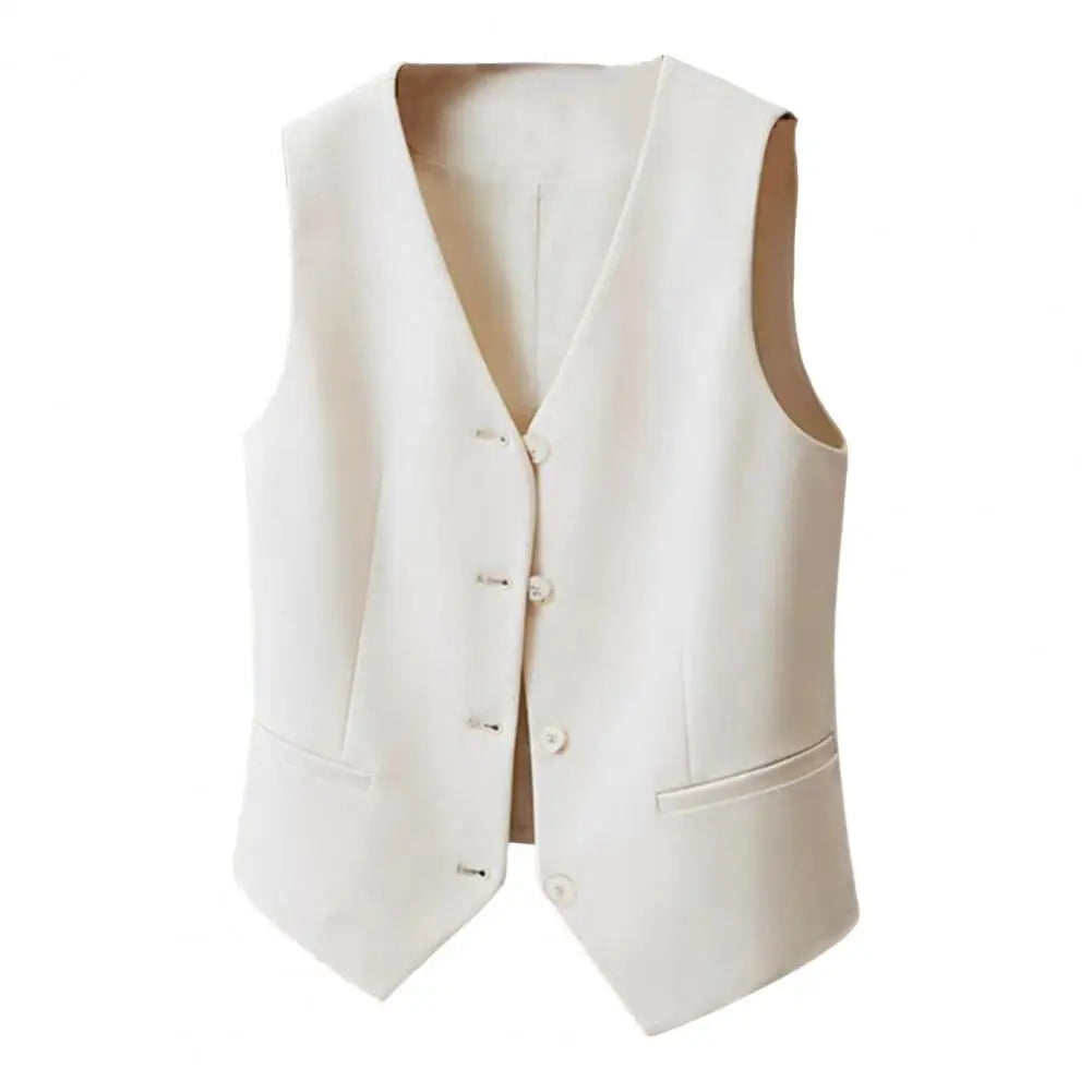 Women Fashion Vest Solid Single Breasted Waistcoats Vest Vintage Jackets Female Chic Lady Tank Tops Sleeveless Vests For Women