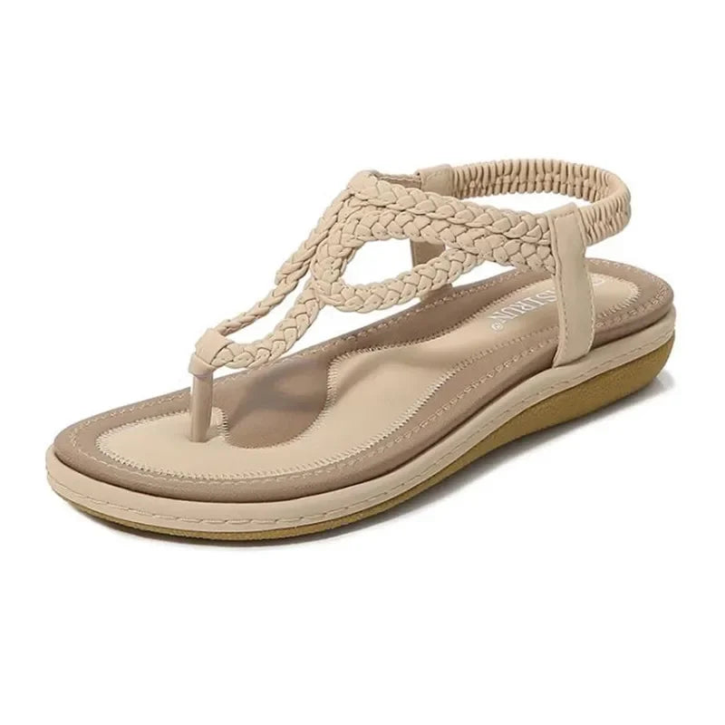 BEYARNE Women Sandals Flip Flops Summer Flat Shoes Woman Bohemian Sandals Ladies Vacation Beach Sandales Femme