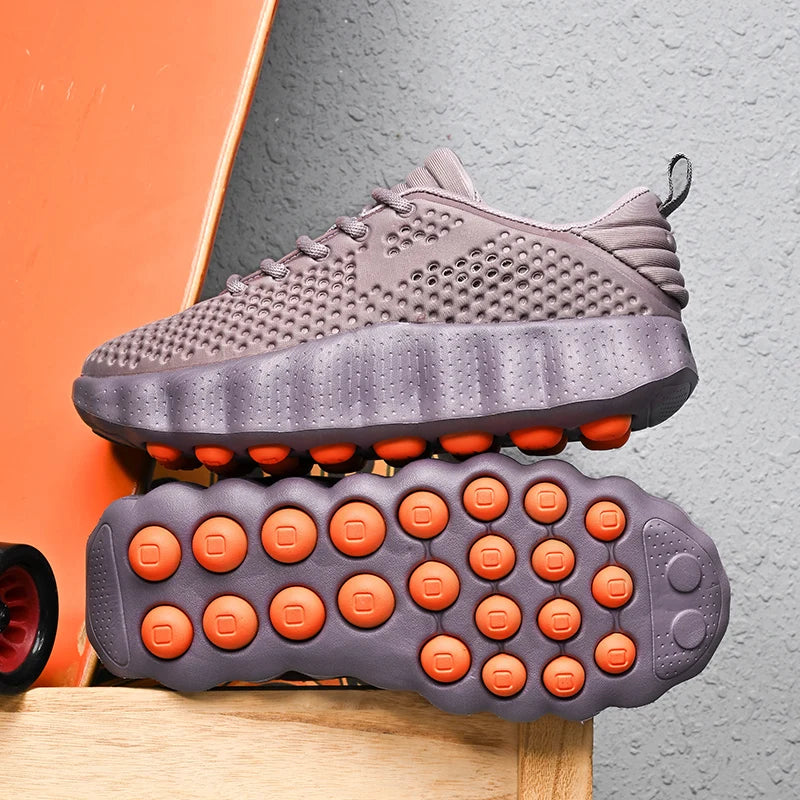 2026 Men's summer lightweight sports shoes, fashionable solid color versatile casual lace up men's shoes