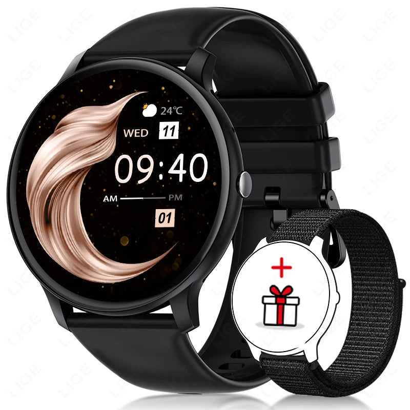 LIGE Women's SmartWatch Blood Oxygen Monitor Sports Fitness Tracker Bluetooth Call Al Voice Assistant Watches For Android IOS