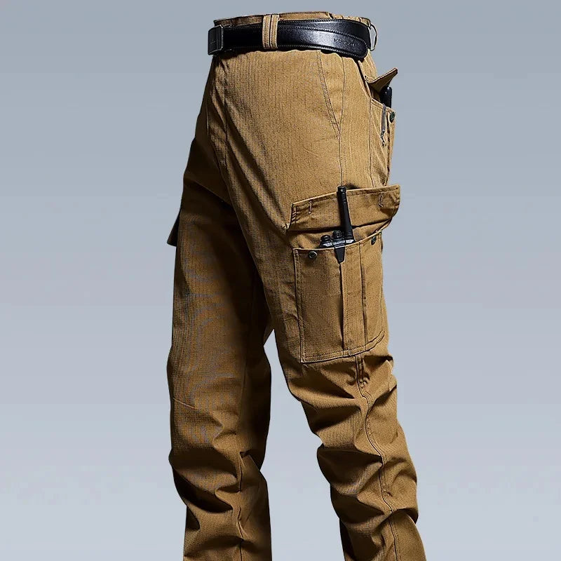 Water-Resistant Tactical Work Pants for Men Multiple Pockets Outdoor Military Fans Casual Pants Spring Autumn American Style