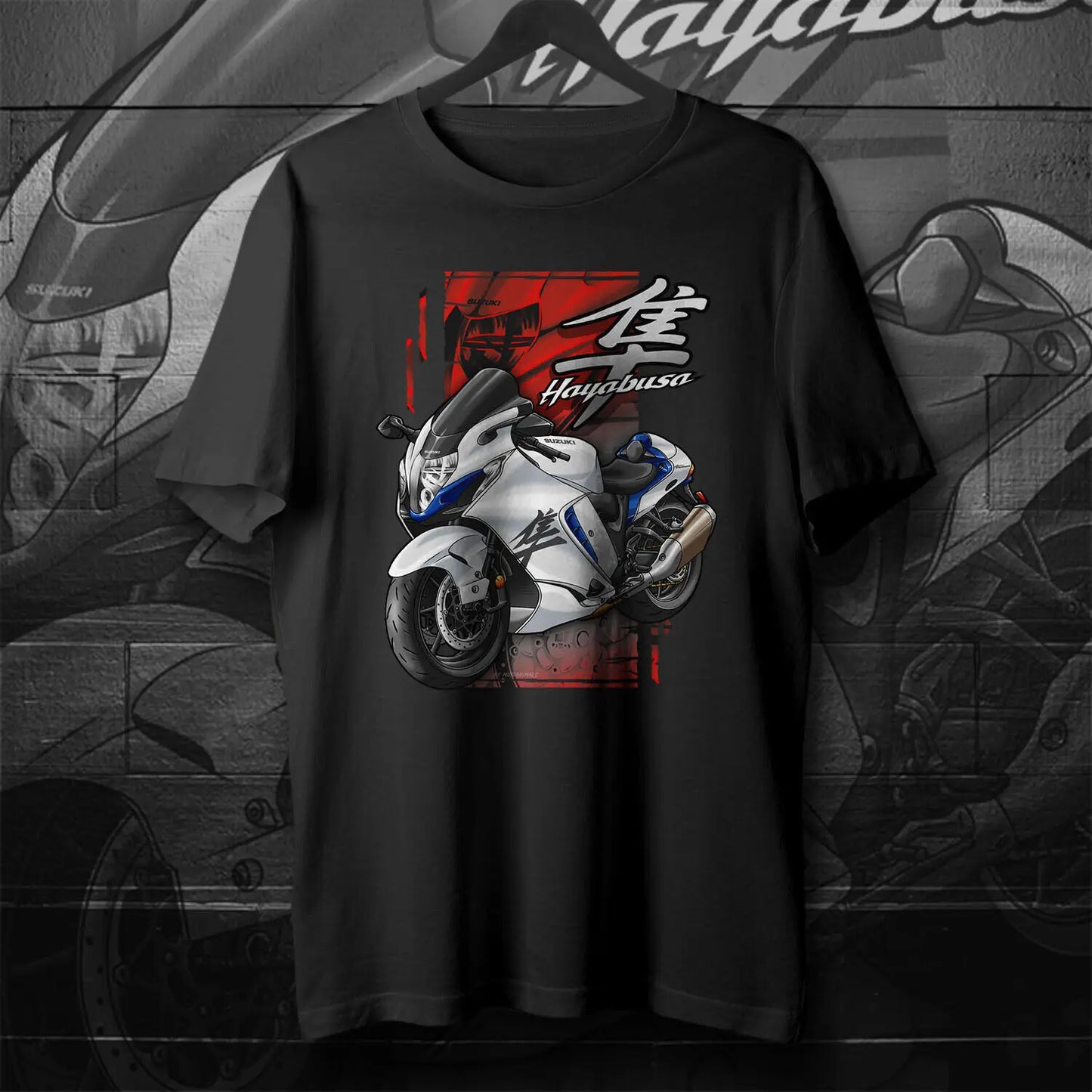 Retro Japanese GSX-1300R Hayabusa 2021-2024 Motorcycle Rider T-Shirt 100% Cotton O-Neck Short Sleeve Summer Casual Mens T-shirt
