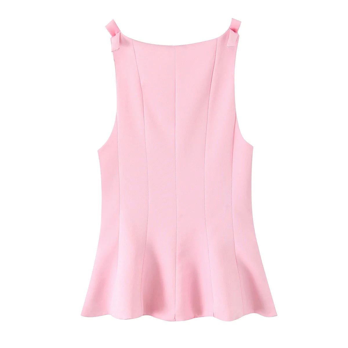 HH Female Summer Streetwear Style Sexy Top O-Neck Solid Sleeveless Bow Decorate Zipper Women's New Fashion Tops 2 Color