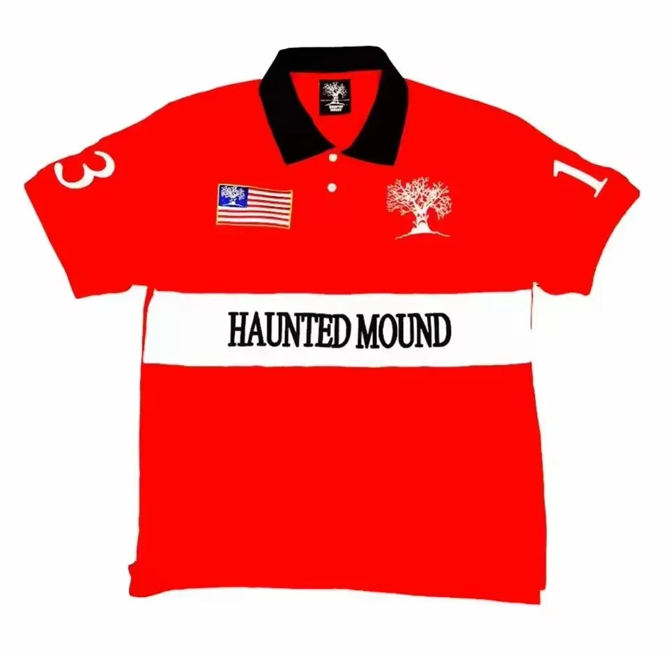 Футболка Поло Haunted Mound Hauntaholics Sematary Y2k Tshirt Mens Pumpkin Head Embroidered Oversized T Shirt Short Sleeved Tops