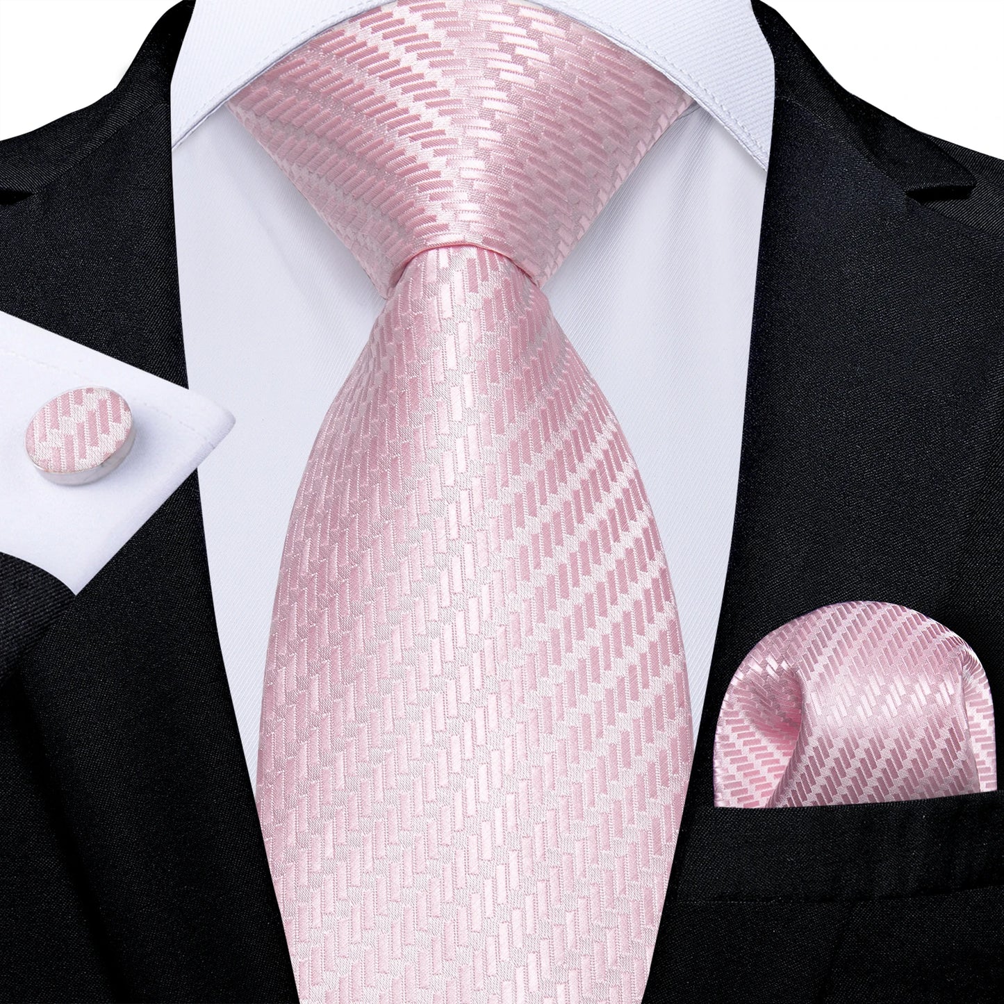 Dark Red Plaid Silk Ties for Men Classic 8cm Business Wedding Party Accessories Pocket Square Cufflinks Gift DiBanGu Dropship BAZAARHUBO