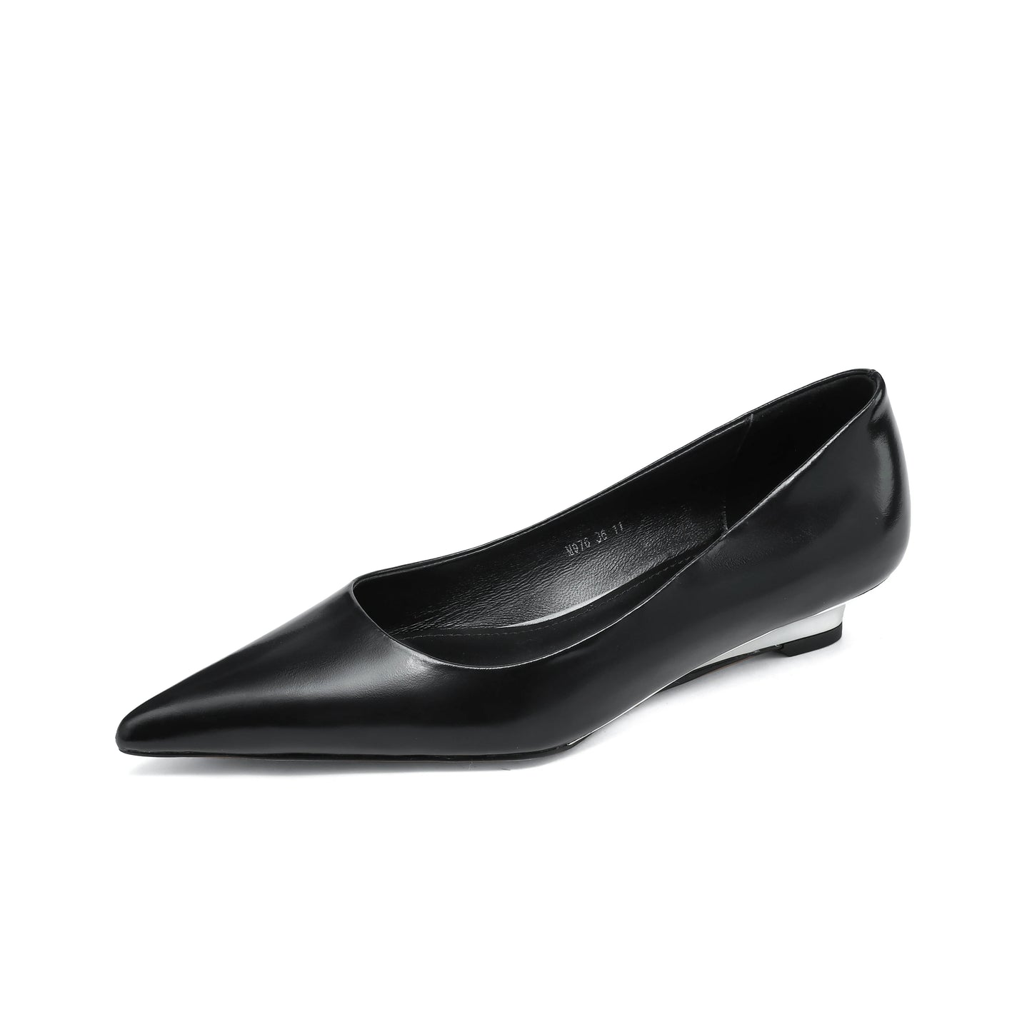 QUTAA 2025 Fashion Women Pumps Shoes Wedge High Heels Pointed Toe Genuine leather Slip-On Office Shoes Dress 34-42