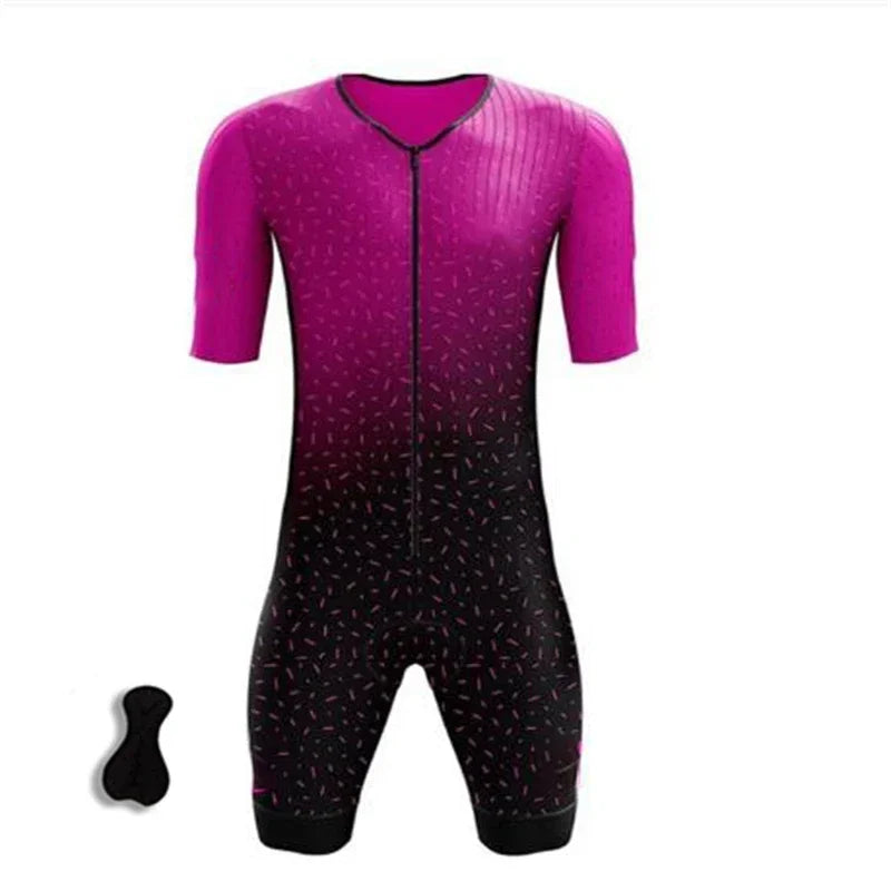 Wholesale Man's Custom Team Cycling Clothing Design Professional Cycling Jersey Triathlon Jumpsuit , Running Clothing Jumpsuit