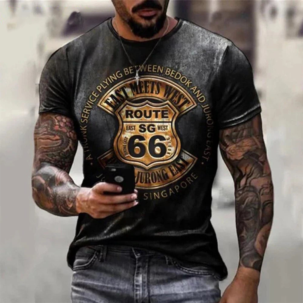 Summer Fashion Men's 66 Way 3D Printed Personalized Art Leisure Comfortable Daily T-shirt