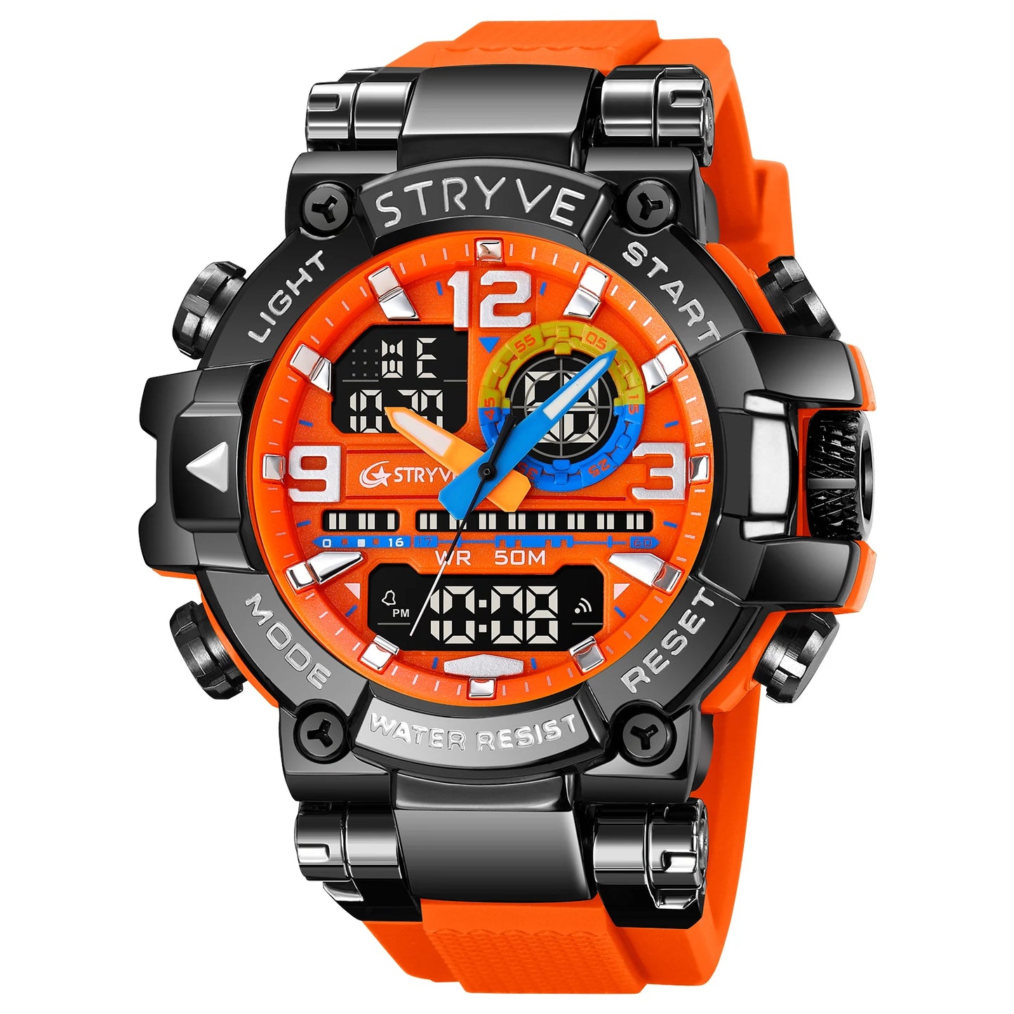 Fashion Stryve Watches S8025 Men's Cool Colorful Sports Digital Watches Fashion Designer Dual Movement Men's Wrist Watch