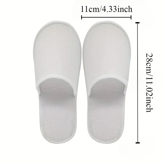 1/5/10pairs Disposable Slippers For Hotel Family Travel Beauty Salon Guests Unisex Portable Non Slip Non-woven Fabric Indoor