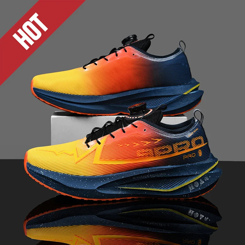 Fluorescence Running Shoes Carbon Board Marathon Men Sports Breathable Lightweight Women's Comfortable Athletic Sneakers Casual