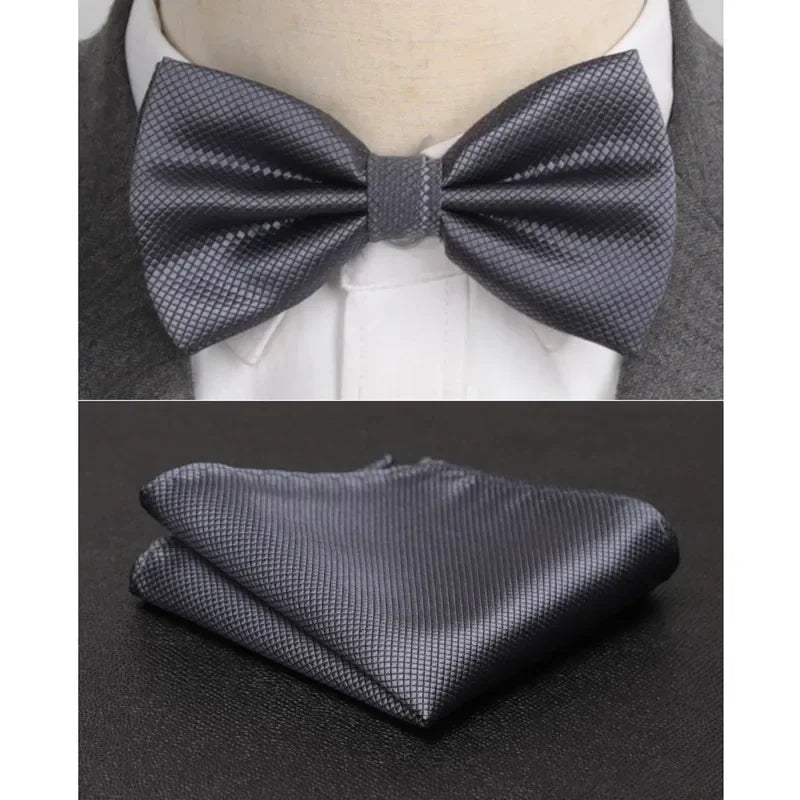 Men Bowtie Cravat Set Solid Fashion Butterfly Party Wedding Bow Ties Girls Formal Dress Tie Mens Bowknot Fashion Accessories BAZAARHUBO