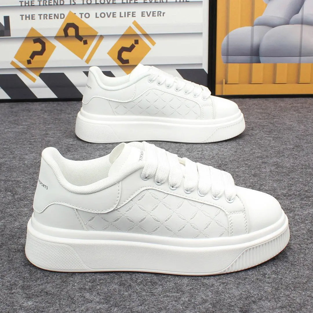 Men's Shoes 2025 Autumn Comfortable Platform Casual Sports Shoes Thick Soled Lace Up Anti Slip Outdoor Fashion PU Leather Shoes