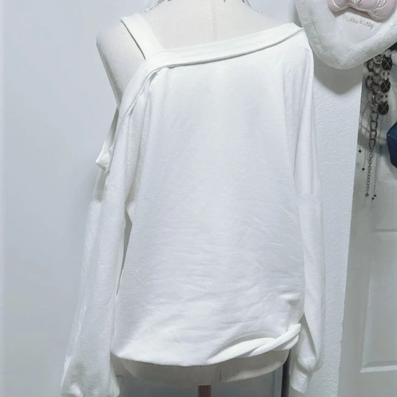 2000s Punk Style American Vintage Sexy Loose Long Sleeve Autumn T Shirts Y2k Casual Harajuku Subculture Skulls Print Tees Chic