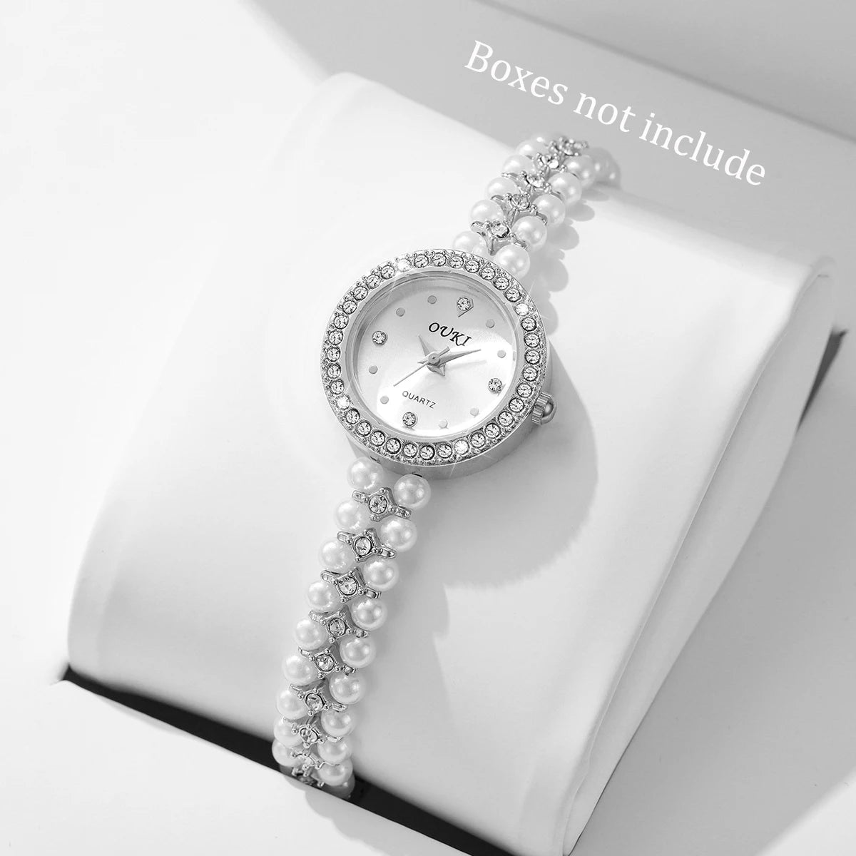 Fashion Women's Watches Ladies Imitation Pearls Alloy Band Analog Quartz Wristwatch Reloj Mujer(Without Box)