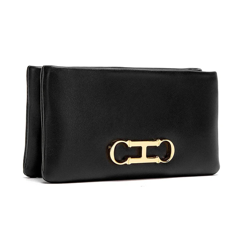 Retro and Versatile Solid-color Fashion New Women's Rectangular Clutch Minimalist Classic Letter-style Cardholder