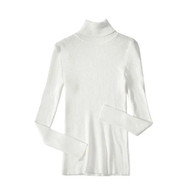 AOSSVIAO 2026 Basic Mock Neck Ribbed Sweaters for Women Cute Sexy Knitted Autumn Winter Warm Fitted Fashion Pullover Sweater