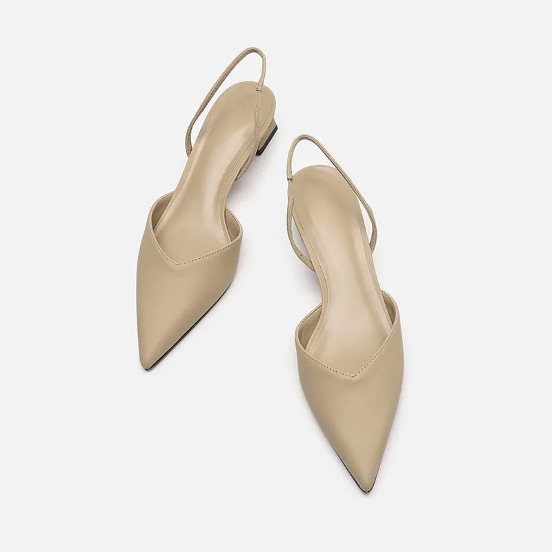 Baotou Sandals Women's 2025 New Summer Simple Pointed Square Heel Sandals Women's High Heels Thin Strap Fashion Single Shoes