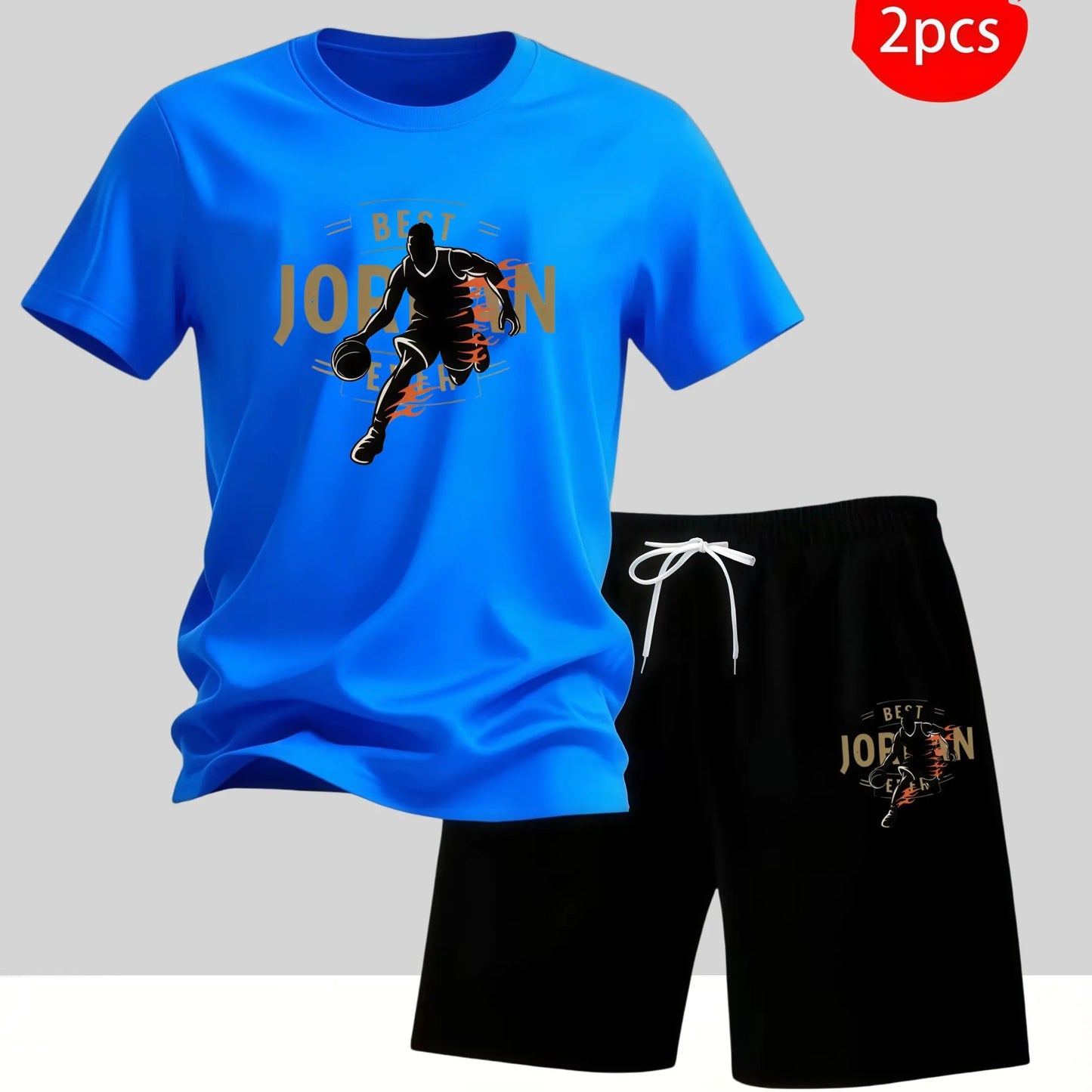 2026 Summer Men's Set Urban Casual Fashion T-shirt and Shorts High Quality Crew Neck Short Sleeve Outfits Male Daily Sportswear