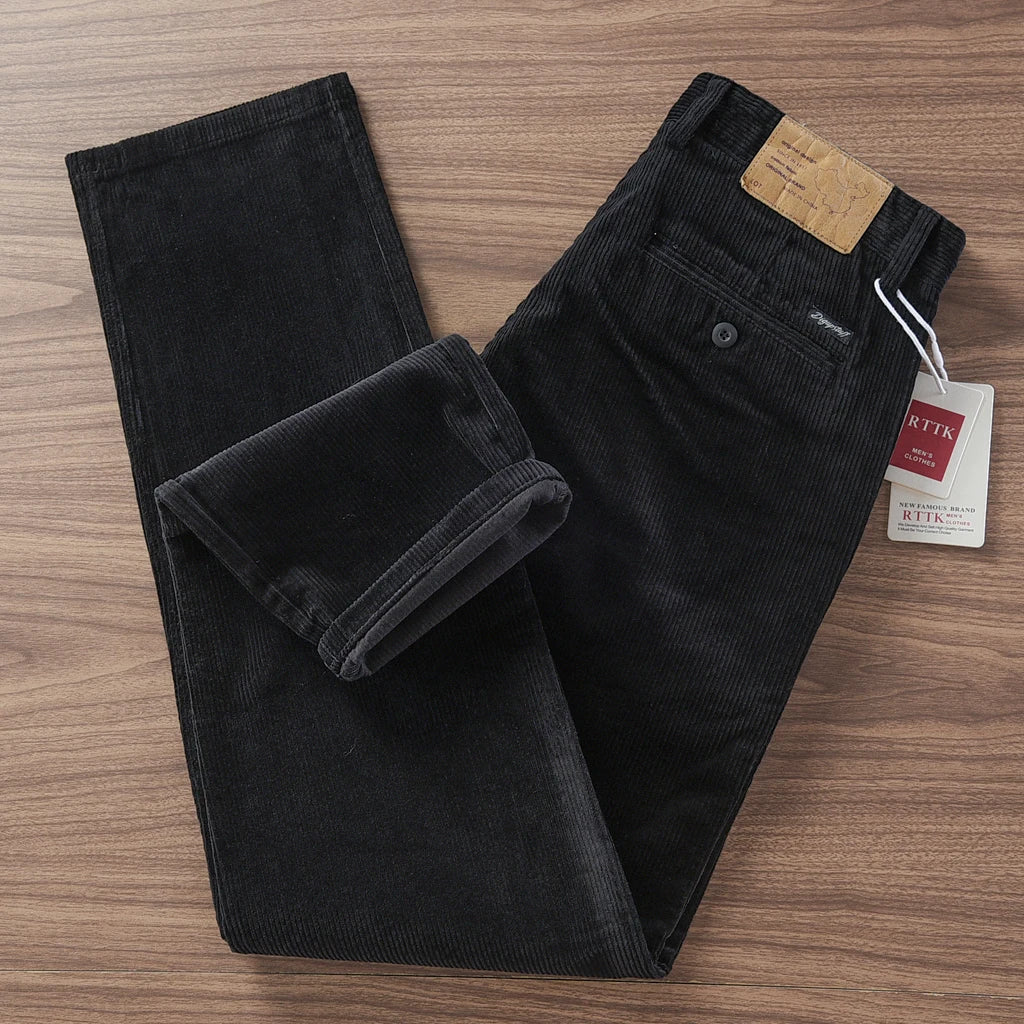 Autumn and Winter New American Retro Heavyweight Solid Color Corduroy Cargo Pants Fashion Straight Cotton Washed Casual Trousers