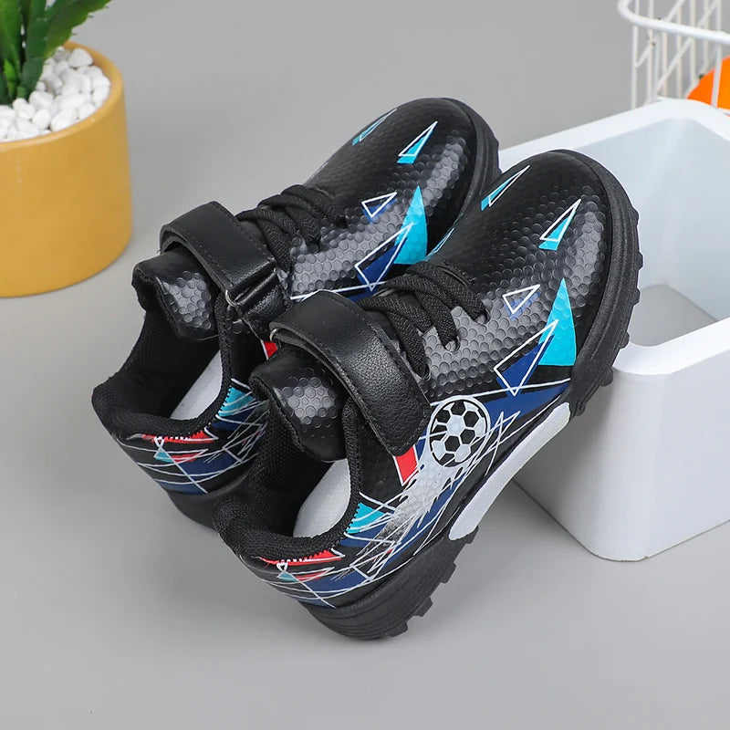 Children's Fashion All-Season Casual Flat Shoes Cartoon Cool Boys and Girls Football Casual Sports Shoes