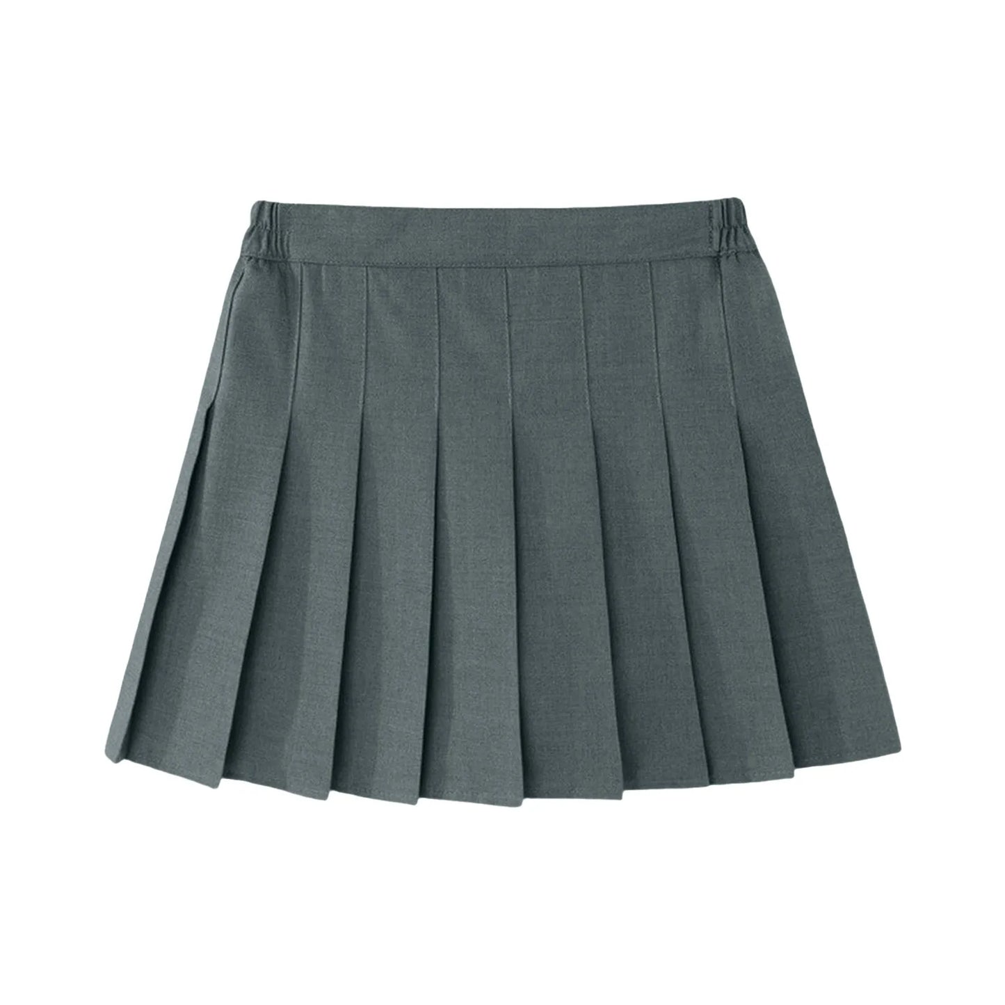 Girls Summer Skirts Kids Fashion Solid Color Pleated High Waist A-Line Skirts Daily Casual Elastic Waist Mini Skirt Bottoms