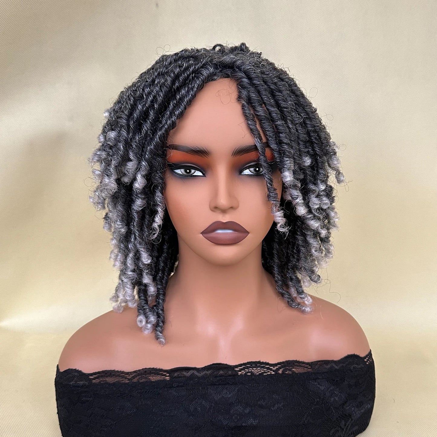 Short Dreadlock Wig Afro Crochet Twist Hair Wigs For Black Women Curly Synthetic Naturel Soft Faux Locs Wig