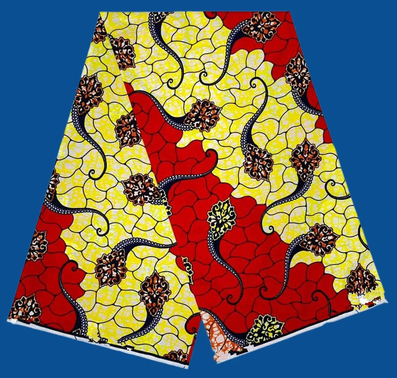 2025 Fashion Veritable African Wax Pagne Wax 100% Cotton Batik Tissu Wax Loincltoh Nigerial Dress 6yards for Sewing YG5-110-1