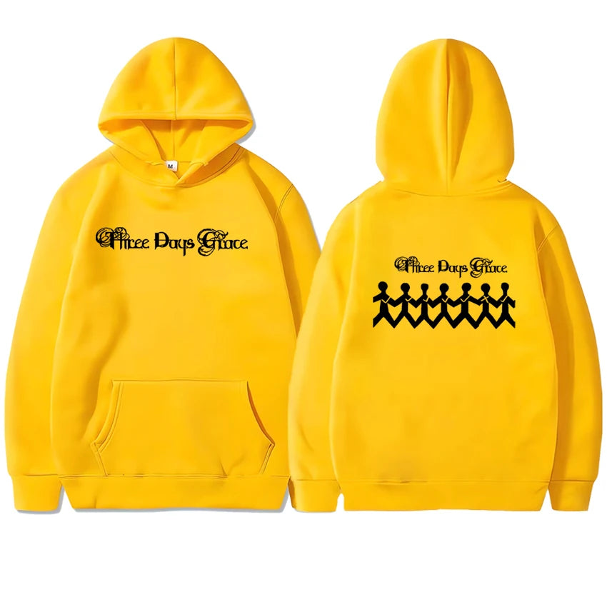 2025 New In Three Days of Grace Album Hoodie Double Sided Fleece Autumn Winter Pullover Men Women Long sleeve Sweatshirt Unisex