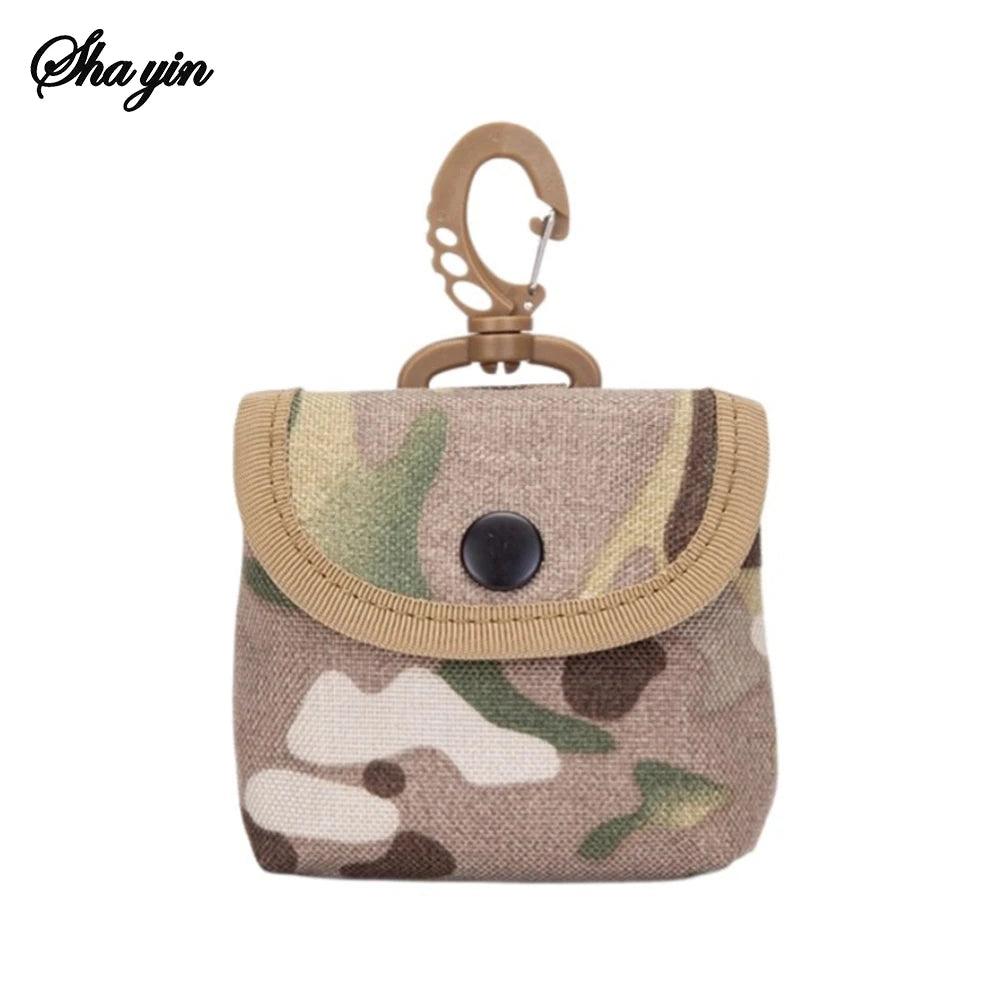 Waterproof Camp Mini Oxford Fabric Keychain Bag, Outdoor Hunting Camouflage Waist Bag for Earphone Keys Coin,EDC Carry Organizer