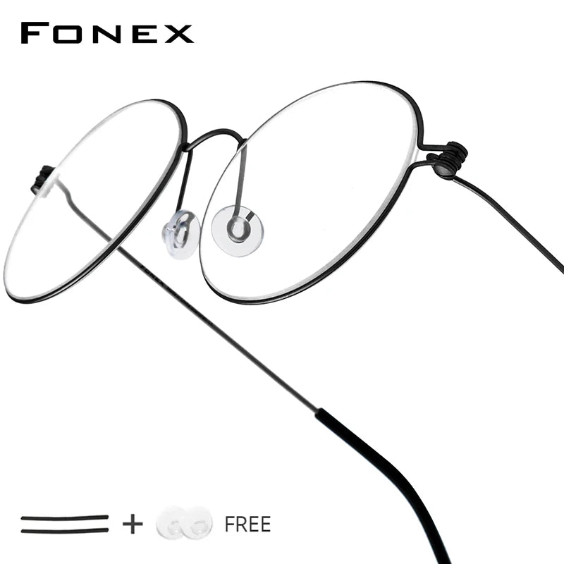 FONEX B Titanium Glasses Frame Women Brand Design Eyeglasses Men Korean Denmark Ultralight-Weight Morten Screwless Eyewear 7510 BAZAARHUBO