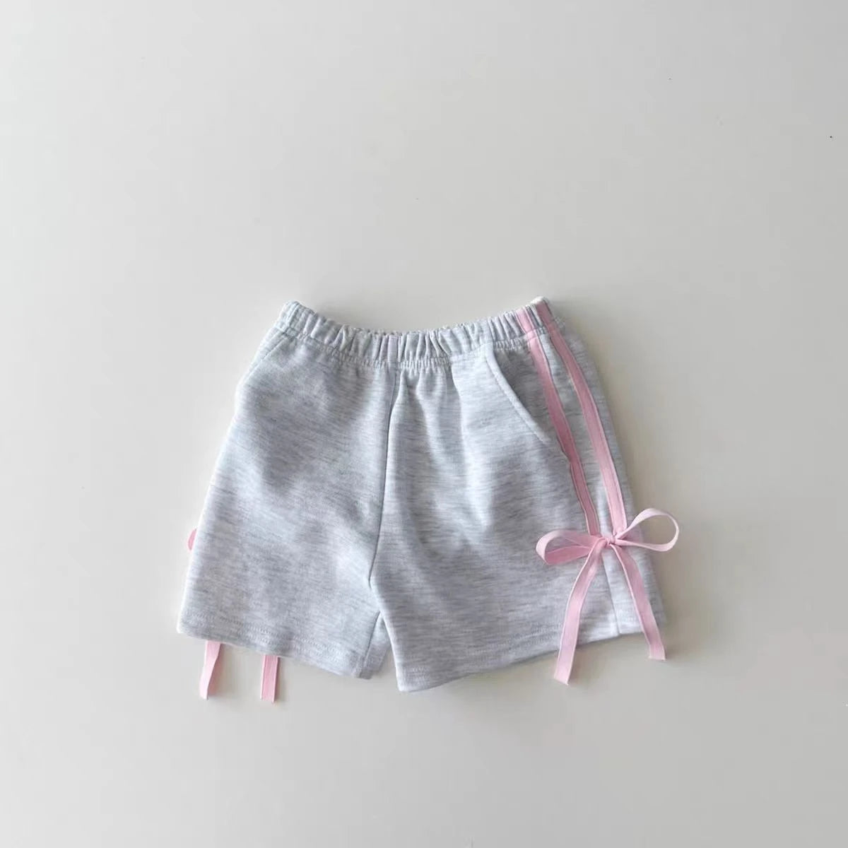 K2453 Summer Fashionable Thin Baby Girls' Loose Fit Casual Shorts with Butterfly Knot Waist Cute Trendy Unisex Kids' Clothing