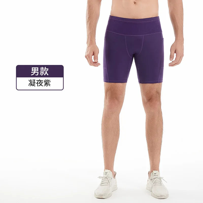 Compression Running Shorts Quarter Length Quick Dry Tight Fit with 6 Pockets for Marathon Training Trail Men Women Multi-Pocket