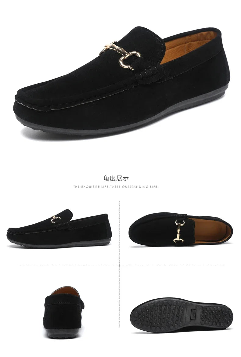 Luxury Brand Fashion Suede Men Casual Shoes Comfort Breathable Slip-on Mens Driving Shoes Men Loafers Mens Lazy Shoes Moccasins