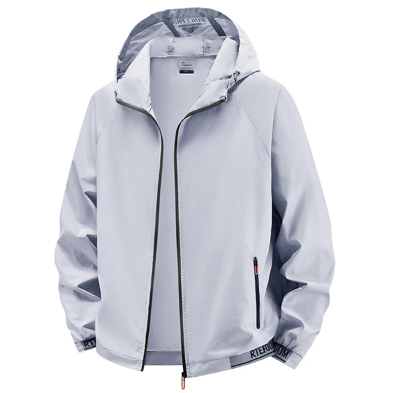 Outdoor Lightweight Hiking Jackets Men Fishing Cycling Hooded Gym Sports Running Coat Summer Sun-Protective Jacket Men Clothing