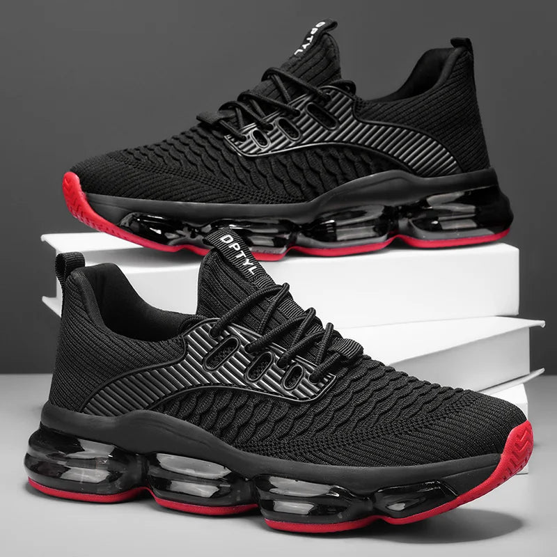 Men's Fashionable Versatile Outdoor Running Shoes Breathable Ultra-light Air Cushion Soft Bottom Sports Shoes Large Size